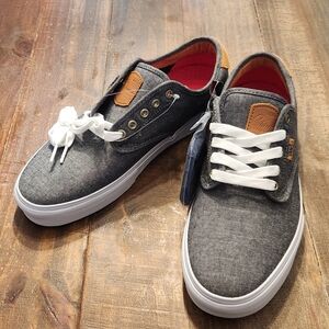 Vans Gray and White Classic Sneakers with Canvas Uppers